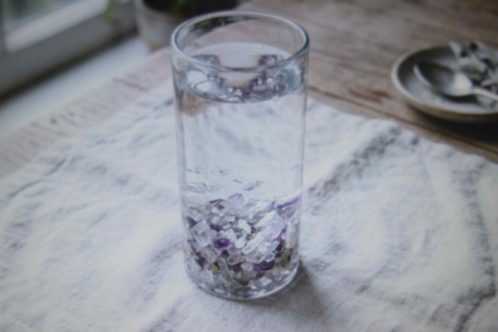 Tumbler with a crystal gradient showing one of several bedazzled tumbler ideas