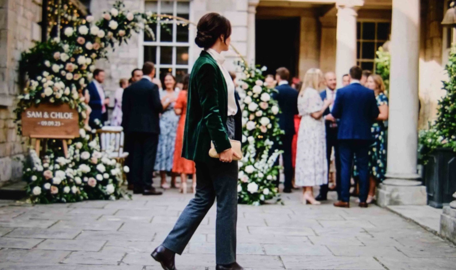 Tailored trousers styled as one of the non traditional wedding outfits
