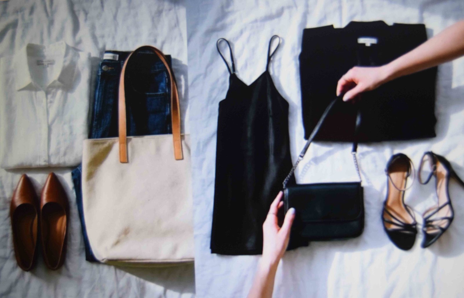 Day to night swaps laid out as budget friendly plus size outfit ideas