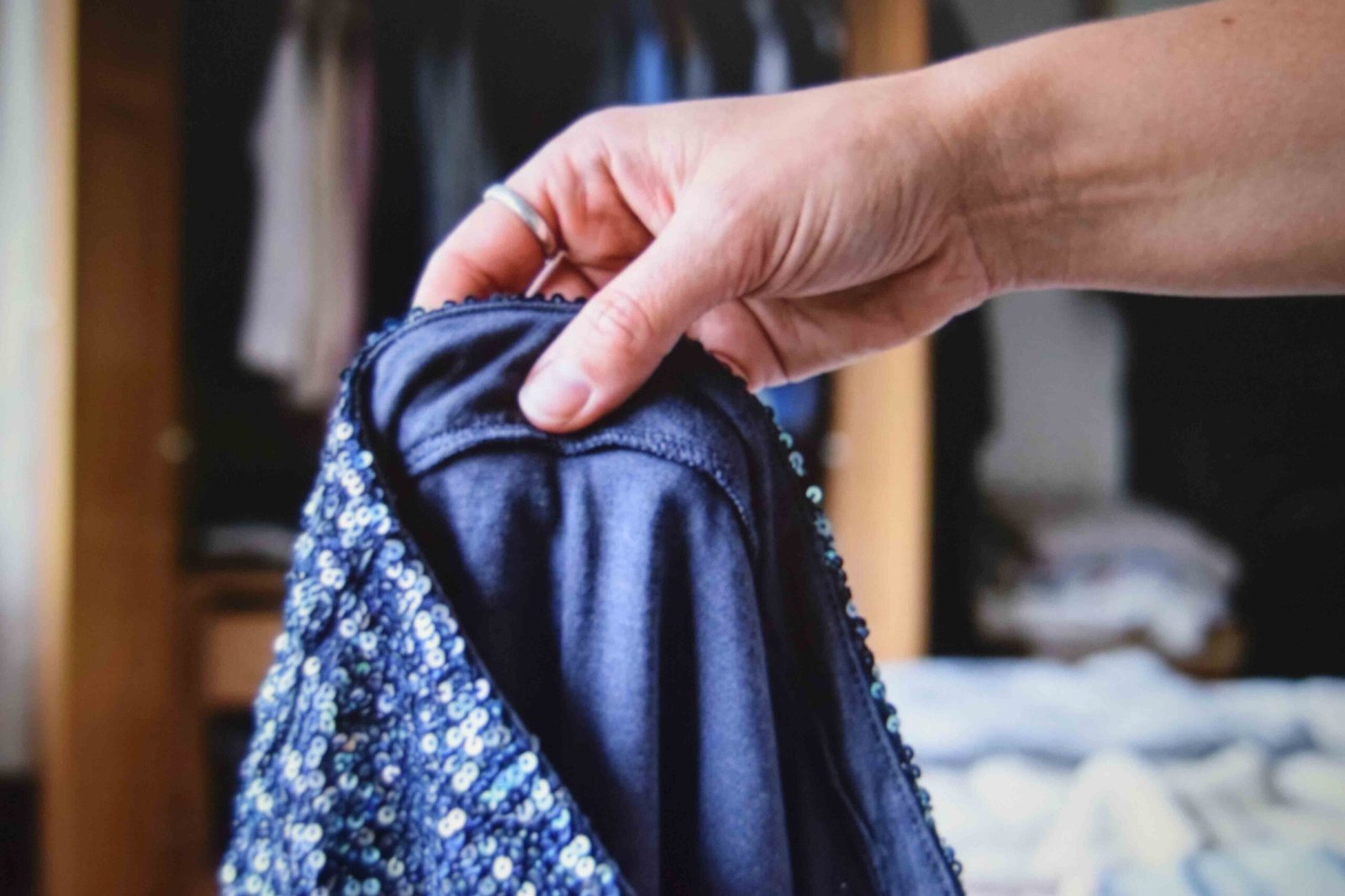 Jersey lining inside a sequin skirt chosen for a plus size night out